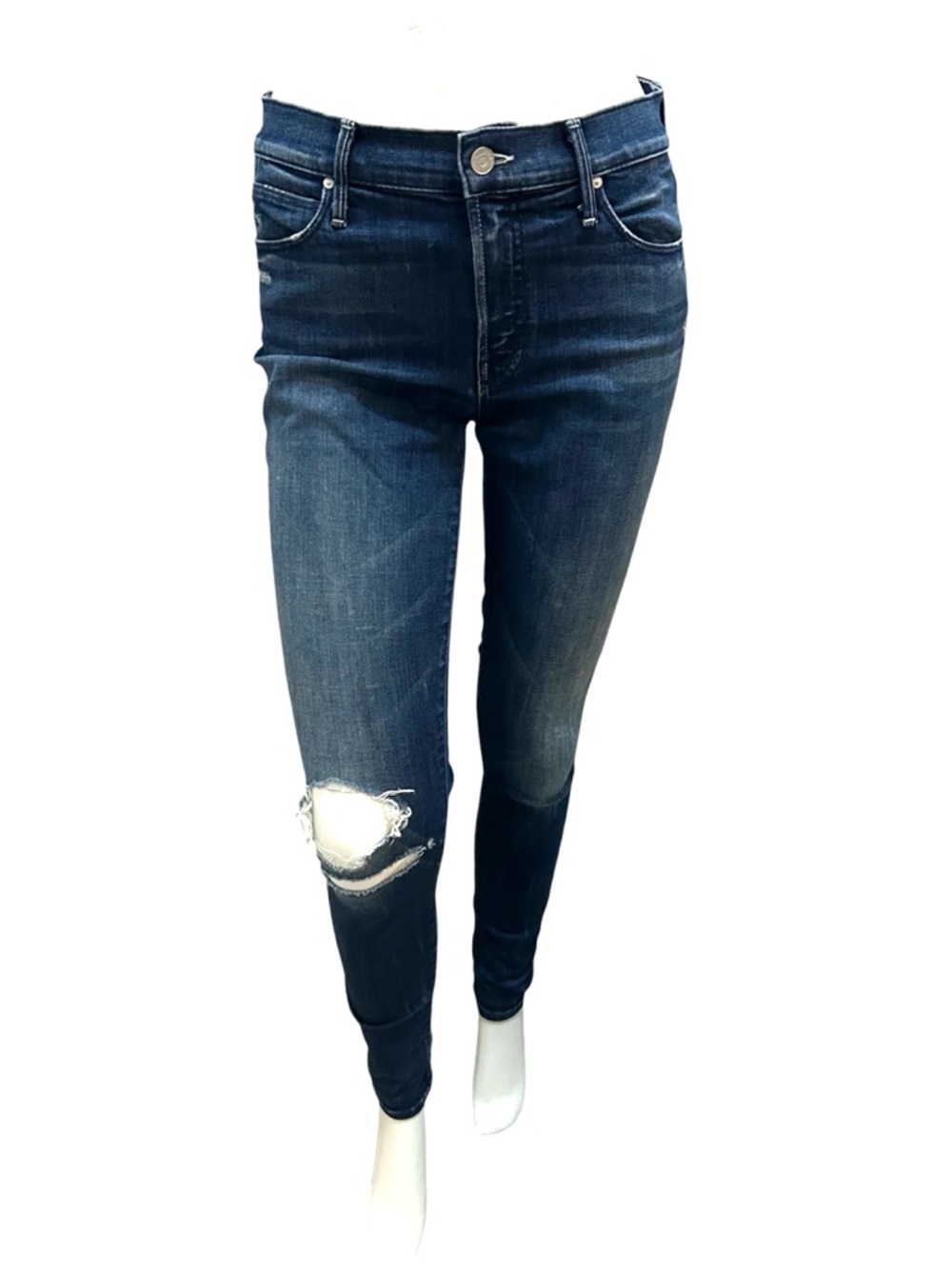 MOTHER Denim The Charmer Echoes Wash Distressed Skinny Jeans - Size 28